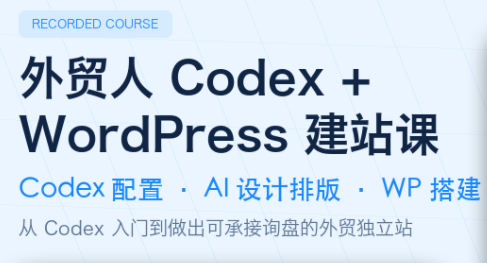 外贸人Codex + WordPress建站课