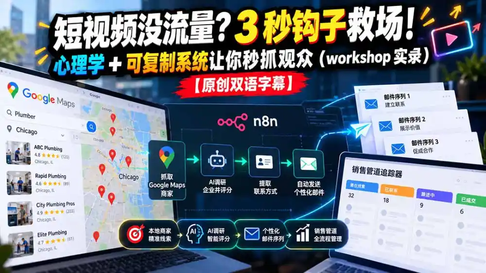 短视频没流量？3 秒钩子救场！心理学 + 可复制系统让你秒抓观众(workshop 实录