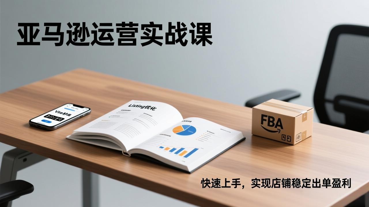 亚马逊运营实战课，Listing优化、Vine秒杀、FBA发货，快速上手，实现店铺稳定出单盈利