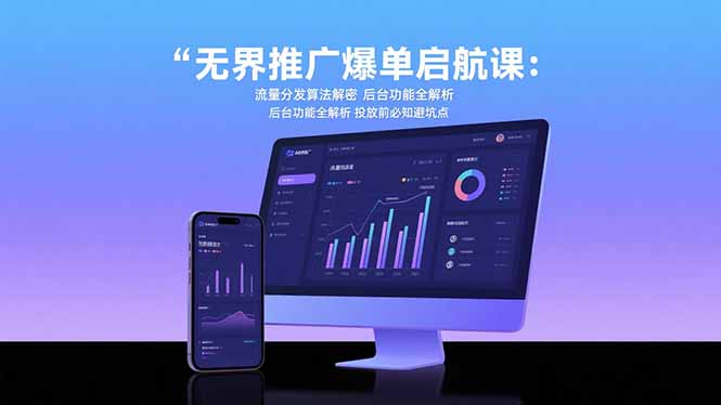 无界推广爆单启航课：流量分发算法解密 后台功能全解析 投放前必知避坑点