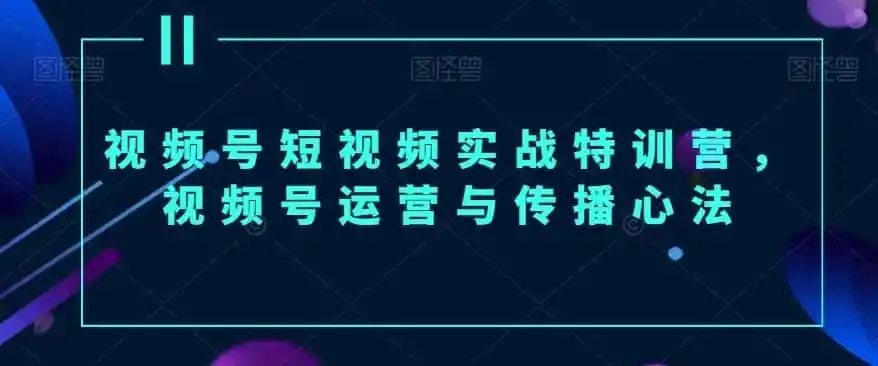 视频号短视频实战特训营，视频号运营与传播心法
