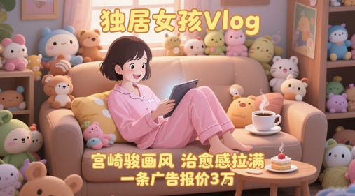 单个账号涨粉71W！用AI制作独居女孩Vlog，宫崎骏画风，治愈感拉满，一条广告报价3W