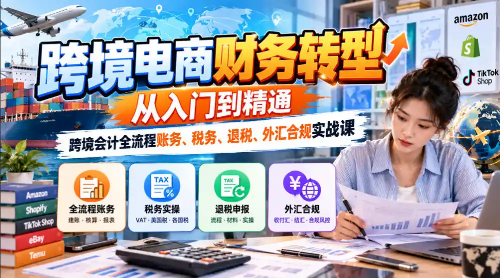 跨境电商财务转型：从入门到精通｜跨境会计全流程账务、税务、退税、外汇合规实战课